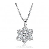 to Have a Long Story Female Platinum Plating Titanium Necklace With Rhinestone