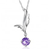 Reliable Quality Female Wing Shape Platinum Plating Titanium Necklace With Rhinestone