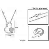 Stable Quality Female Platinum Plating Titanium Necklace With Diamond