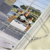 Dependable Performance Female Platinum Plating Titanium Necklace With Diamond