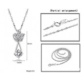 Dependable Performance Female Platinum Plating Titanium Necklace With Diamond
