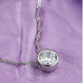 to Have a Long Story Female Platinum Plating Titanium Necklace With Rhinestone