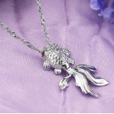 Easy to Use Female Fish Shape Platinum Plating Titanium Necklace 