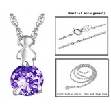 Durable in Use Female Platinum Plating Titanium Necklace With Diamond
