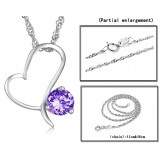High Quality Female Platinum Plating Titanium Necklace With Diamond