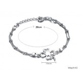 Quality and Quantity Assured Female Clover Shape Platinum Plating Titanium Anklet  