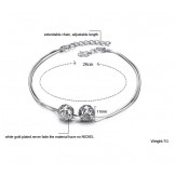 Complete in Specifications Female Hollow Ball Shape Platinum Plating Titanium Anklet 