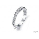 High Quality Female Platinum Plating Titanium Ring With Rhinestone