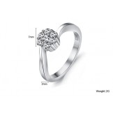 Quality and Quantity Assured Female Platinum Plating Titanium Ring With Rhinestone
