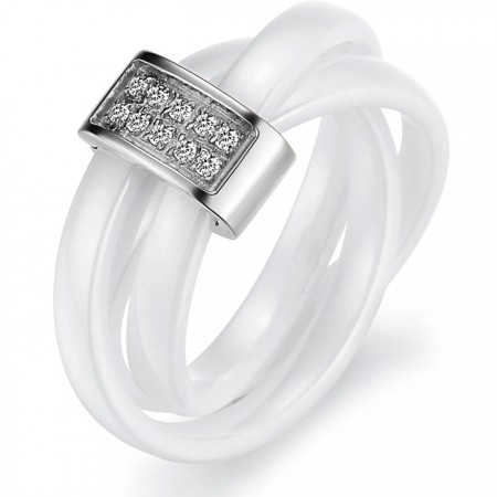 Well-known for Its Fine Quality Tungsten Ceramic Ring With Rhinestone