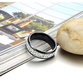 Dependable Performance Black Tungsten Ceramic Ring With Rhinestone
