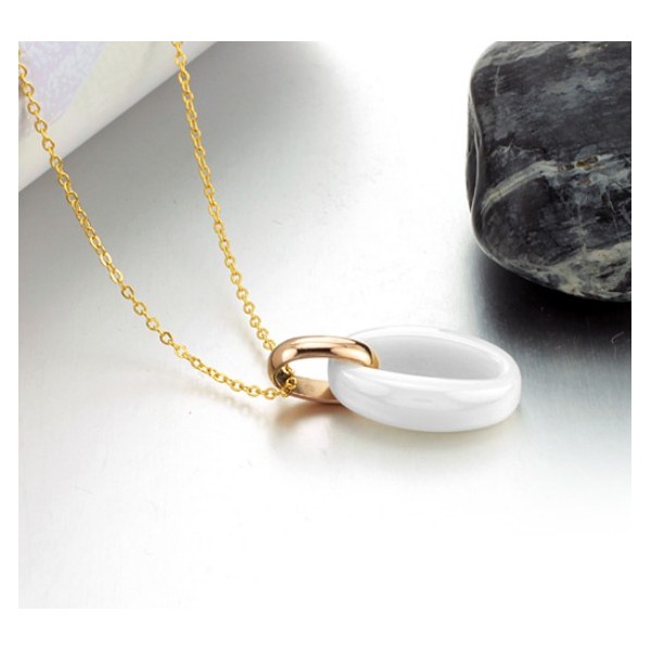 Wide Varieties Female White Tungsten Ceramic Necklace - Titanium ...