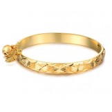 Stable Quality Female Retro 18K Gold-Plated Bangle