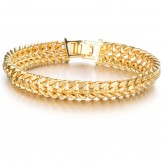 World-wide Renown Male Classic 18K Gold-Plated Bracelet 