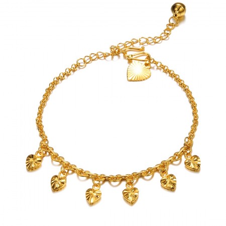 Quality and Quantity Assured Female Sweetheart 18K Gold-Plated Anklet With Bell