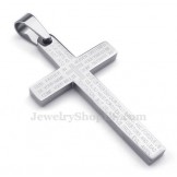 Scripture Titanium Cross Pendant Necklace (Free Chain)