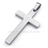 Scripture Titanium Cross Pendant Necklace (Free Chain)