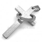 Scripture Titanium Cross Pendant Necklace (Free Chain)
