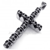 Titanium Skull Cross Pendant Necklace (Free Chain)