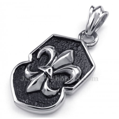 Flower Titanium Cross Pendant Necklace (Free Chain)