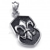 Flower Titanium Cross Pendant Necklace (Free Chain)
