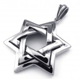 Star Of David Titanium Star Pendant Necklace (Free Chain)