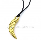 Gold Titanium Talon Pendant Necklace (Free Chain)