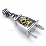 Skull Titanium Plug Pendant Necklace (Free Chain)