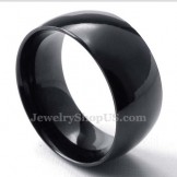 10mm Black Titanium Smooth Ring