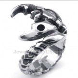 Titanium Scorpion Ring with Black Zircon