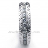 Titanium Round Ring with White Zircon
