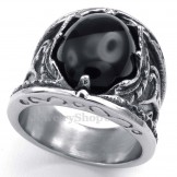 Titanium Ring with Black Zircon