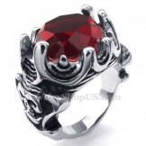 Red Zircon Titanium Ring