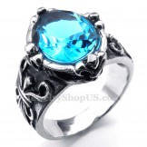 Blue Zircon Titanium Ring