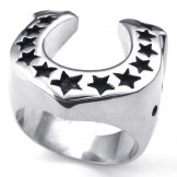 Five-pointed Star Titanium Horse's hoof Ring