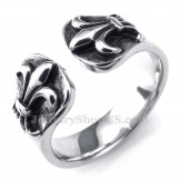 Cross Flower Opening Titanium Ring