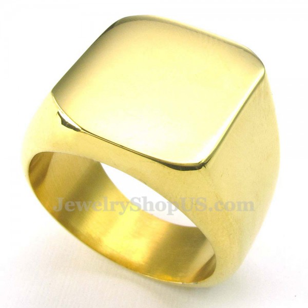 Mens Gold Titanium Smooth Ring - Titanium Jewelry Shop
