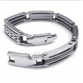 Men's Titanium Greek Meander Pattern Black Bracelet