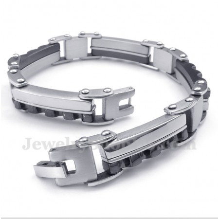 Men's Titanium Black Serrated Bracelet
