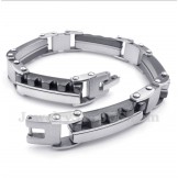 Men's Titanium Black Serrated Bracelet