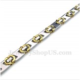 Men's Titanium Gold Half Crescent Bracelet