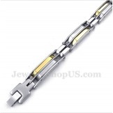 Men's Titanium Gold Cable Bracelet