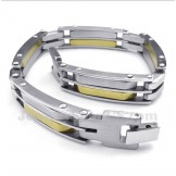 Men's Titanium Gold Cable Bracelet