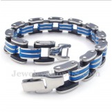Men's Titanium Blue Black Rubber Bracelet