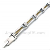 Men's Titanium Gold Cable Bracelet