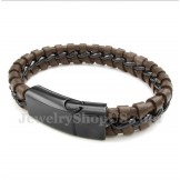 Men's Titanium Leather Bracelet