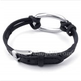 Men's Titanium Leather Bracelet