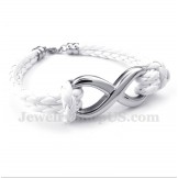 Men's Titanium Infinity Symbol Leather Bracelet