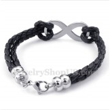 Men's Titanium Infinity Symbol Leather Bracelet