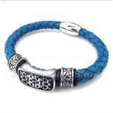 Men's Titanium Leather Bracelet